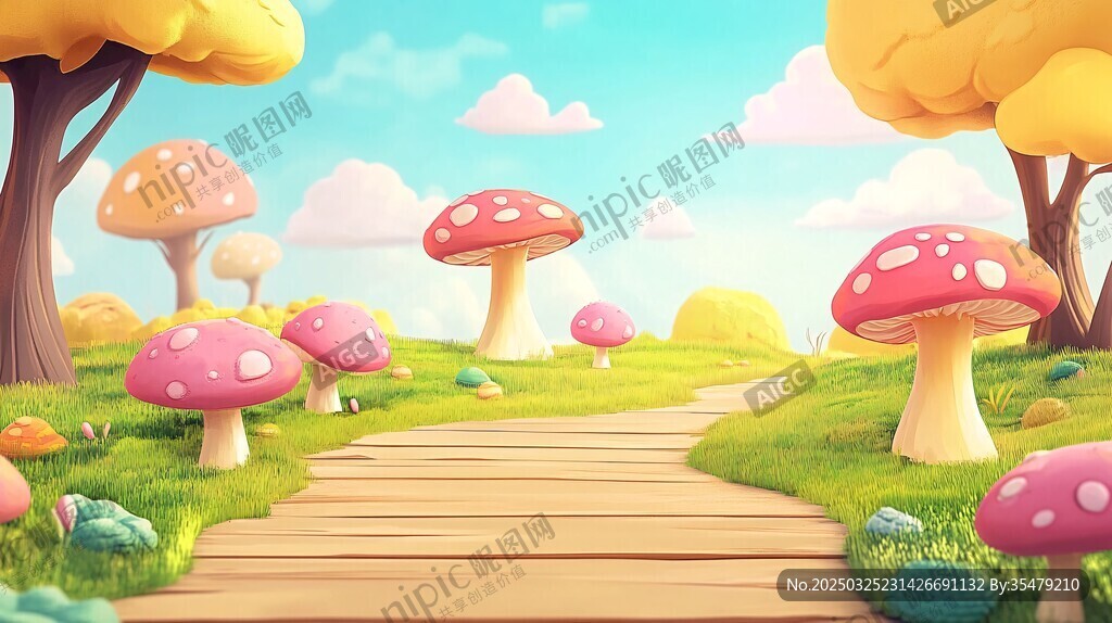 夢幻蘑菇小徑童話世界