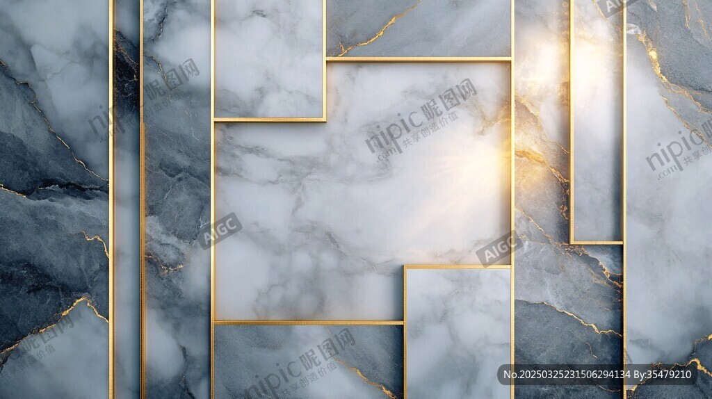 大理石金框背景墻紋理
