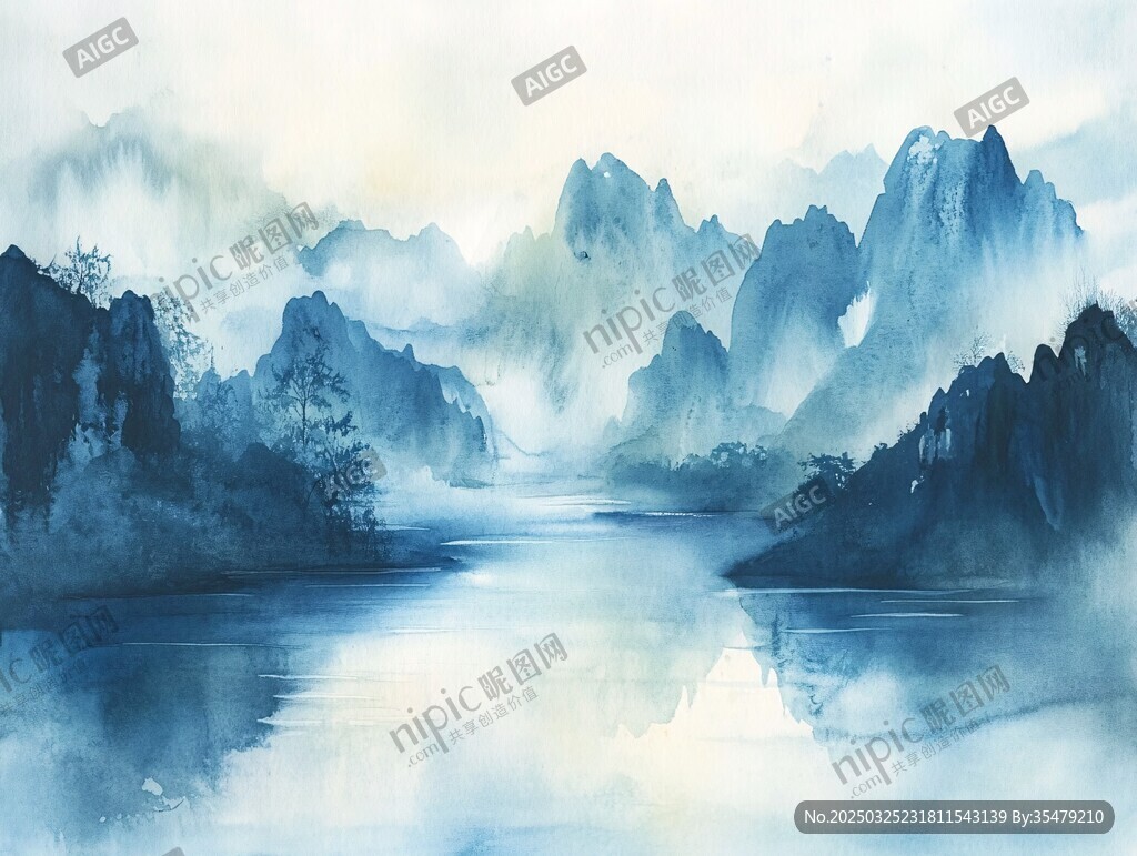 水墨山水間的寧靜畫卷