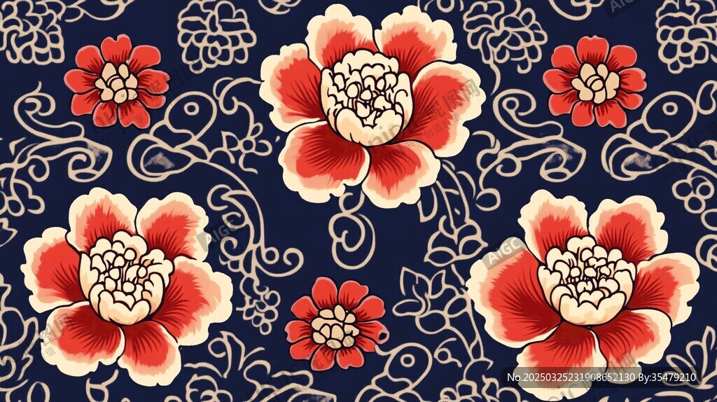 中式繁花復(fù)古風(fēng)圖案設(shè)計(jì)