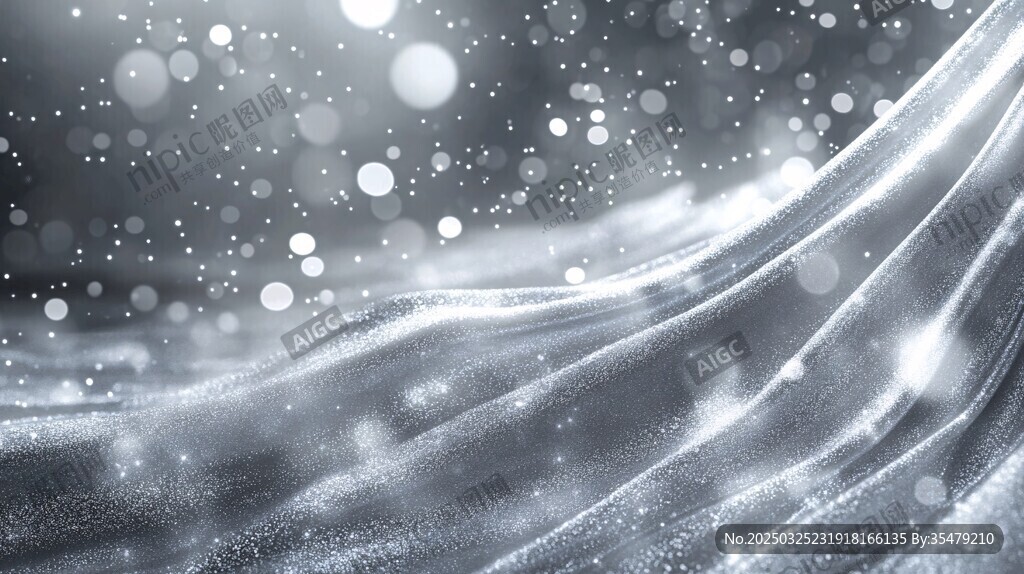 夢幻銀白飄雪背景紋理