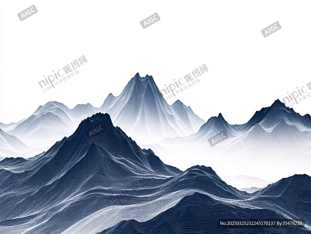 水墨群山 縹緲意境之景