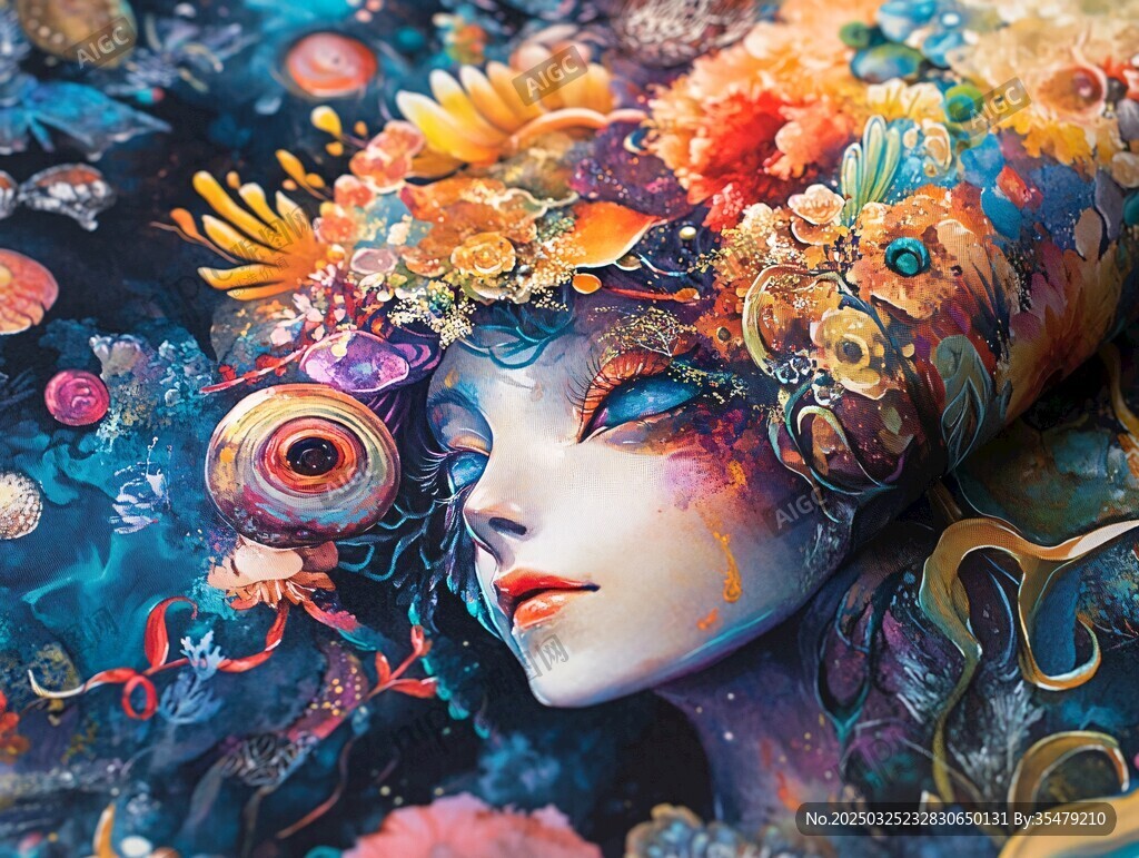 海底花飾奇幻美人