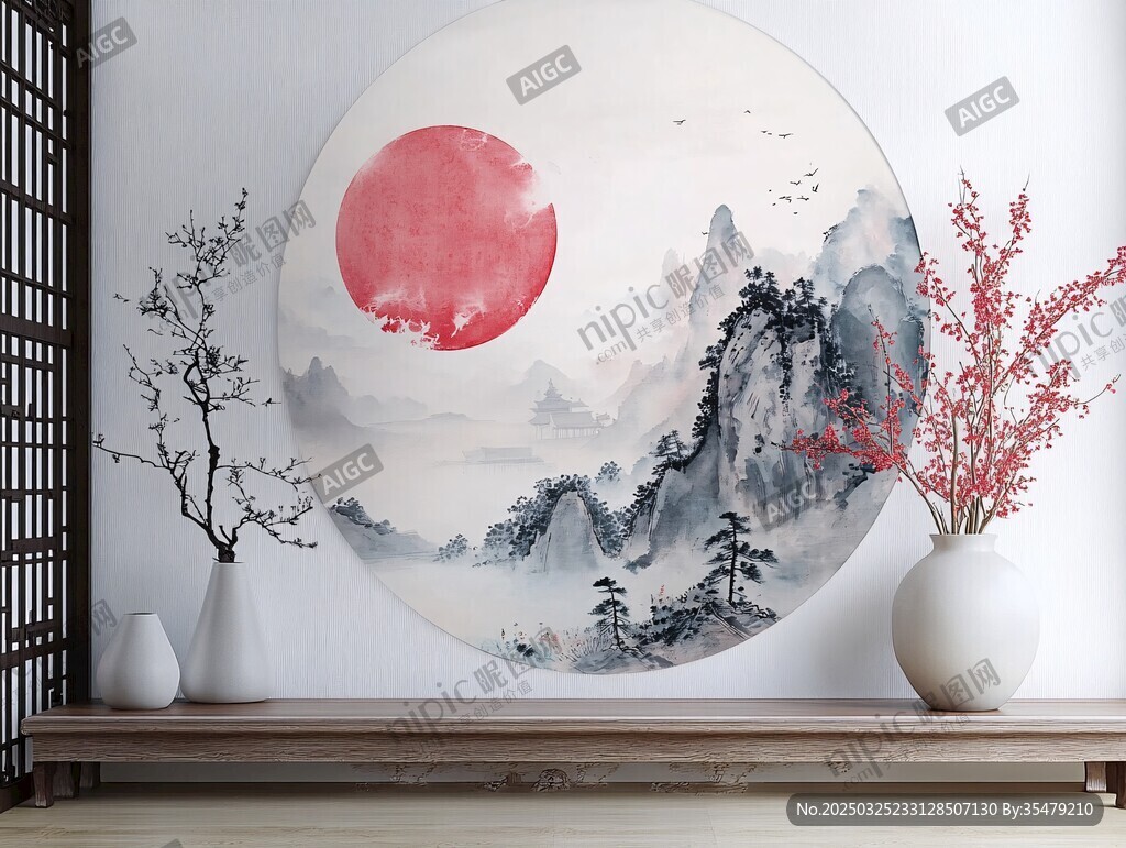中式圓畫裝點(diǎn)雅致空間