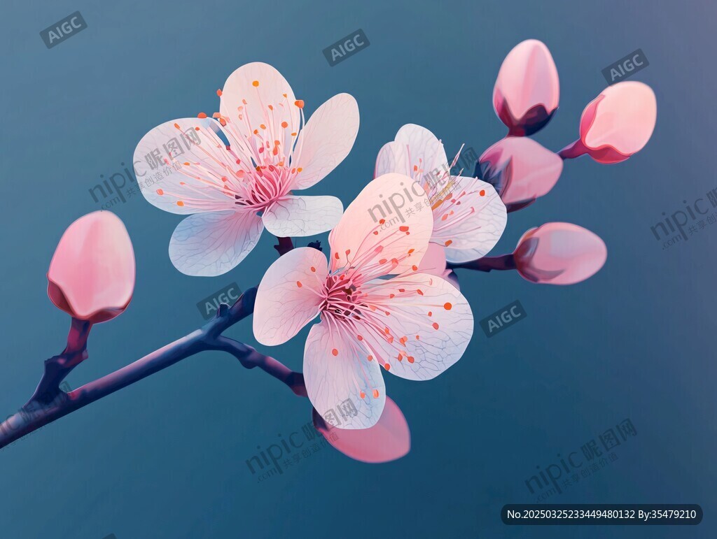 粉色桃花綻放枝頭