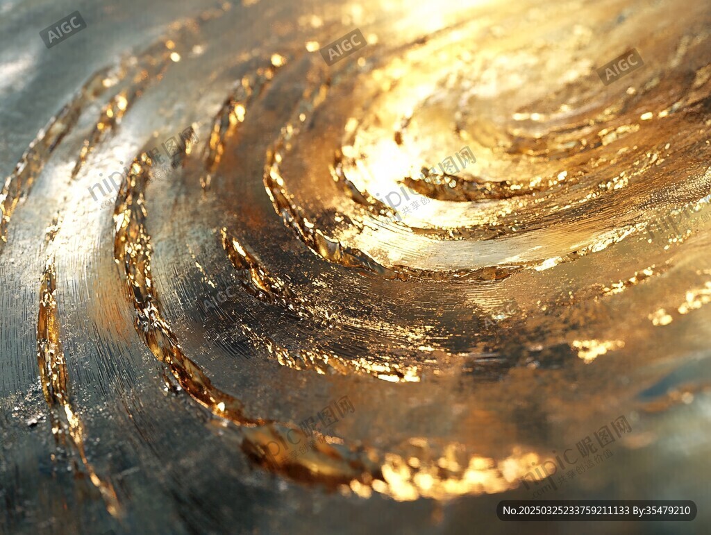 金色漩渦紋理藝術(shù)畫面