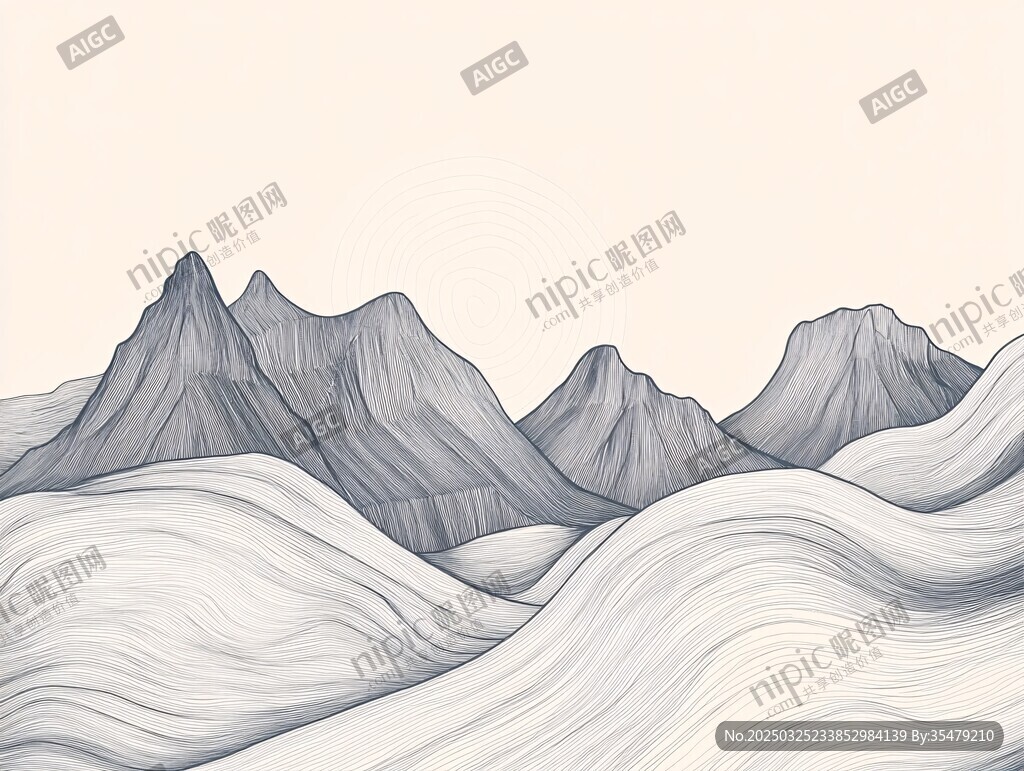 山巒線條繪就簡約風景