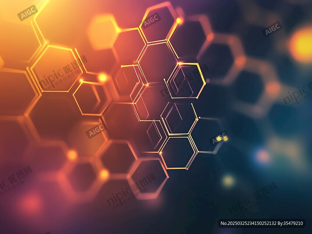 夢幻六邊形科技背景圖案