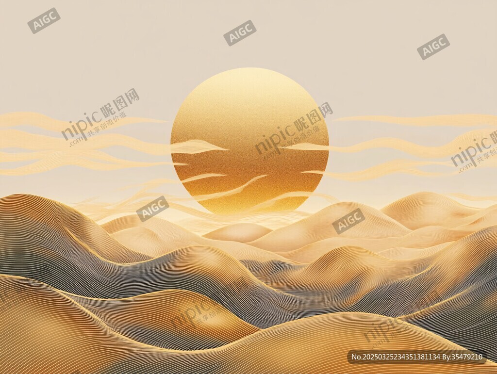 沙漠落日壯麗景觀
