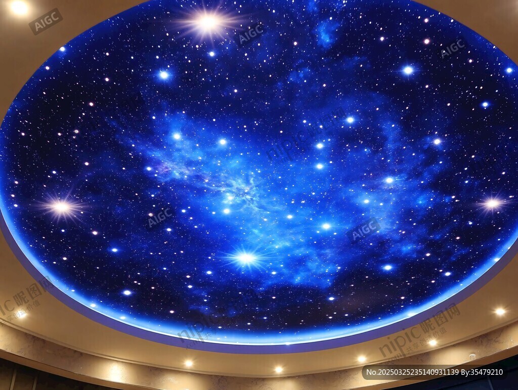 夢(mèng)幻星空穹頂裝飾畫面