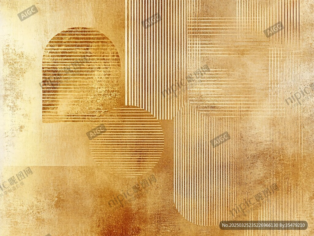 金色幾何抽象紋理背景圖