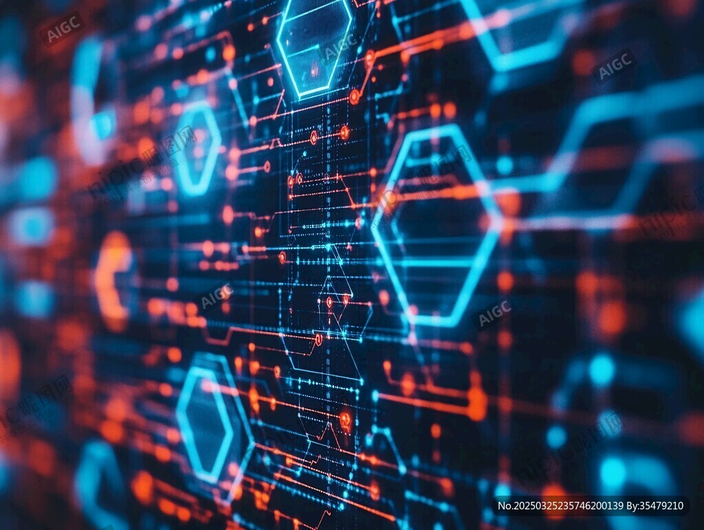 科技感十足的數字電路畫面