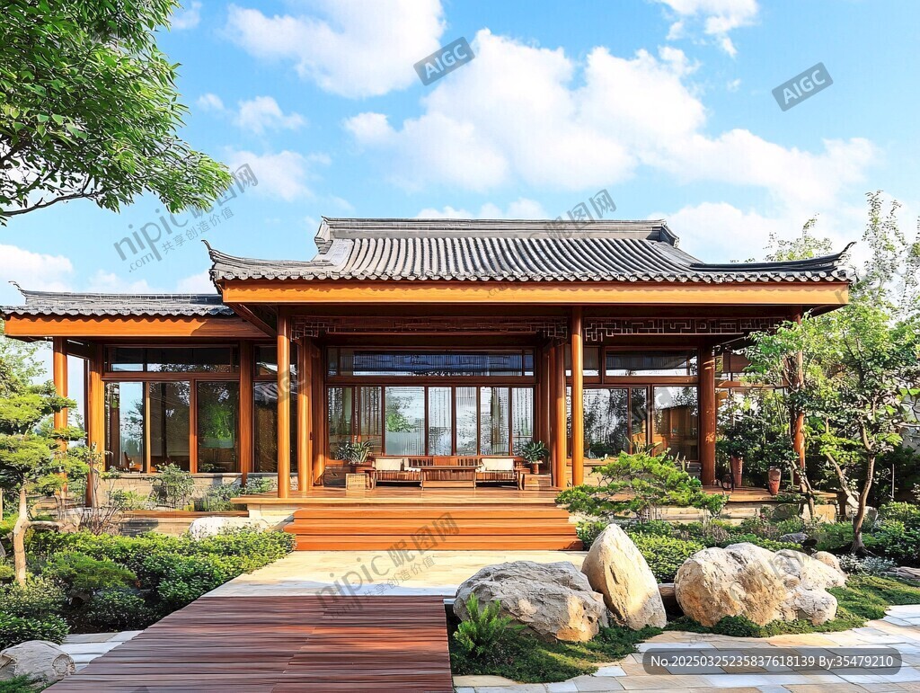中式雅致庭院建筑景觀
