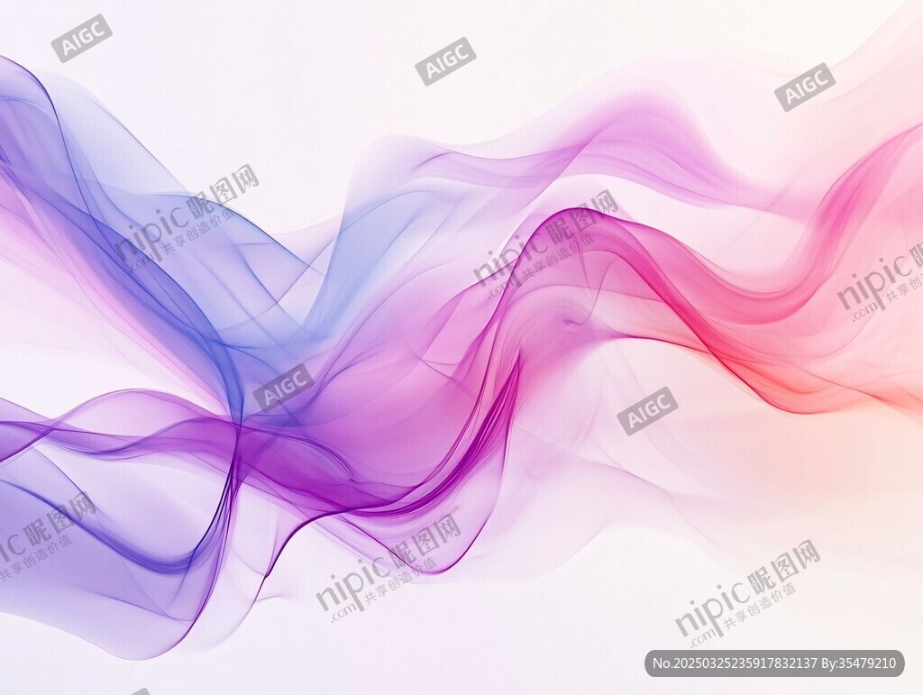 夢幻炫彩飄帶抽象背景圖