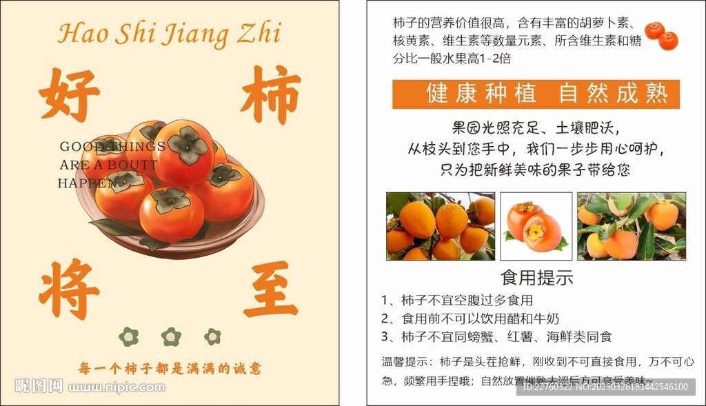 柿子火晶柿子海報卡片