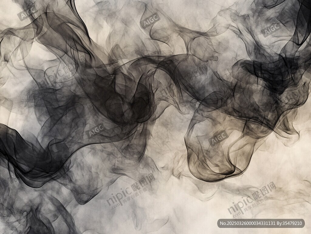 飄逸黑煙藝術(shù)紋理背景圖