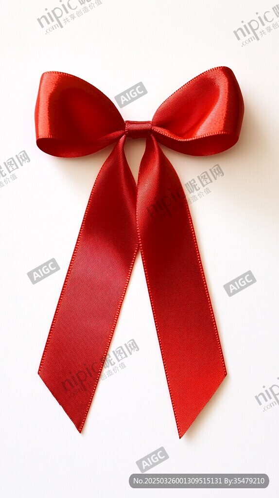 紅色精美蝴蝶結(jié)絲帶裝飾