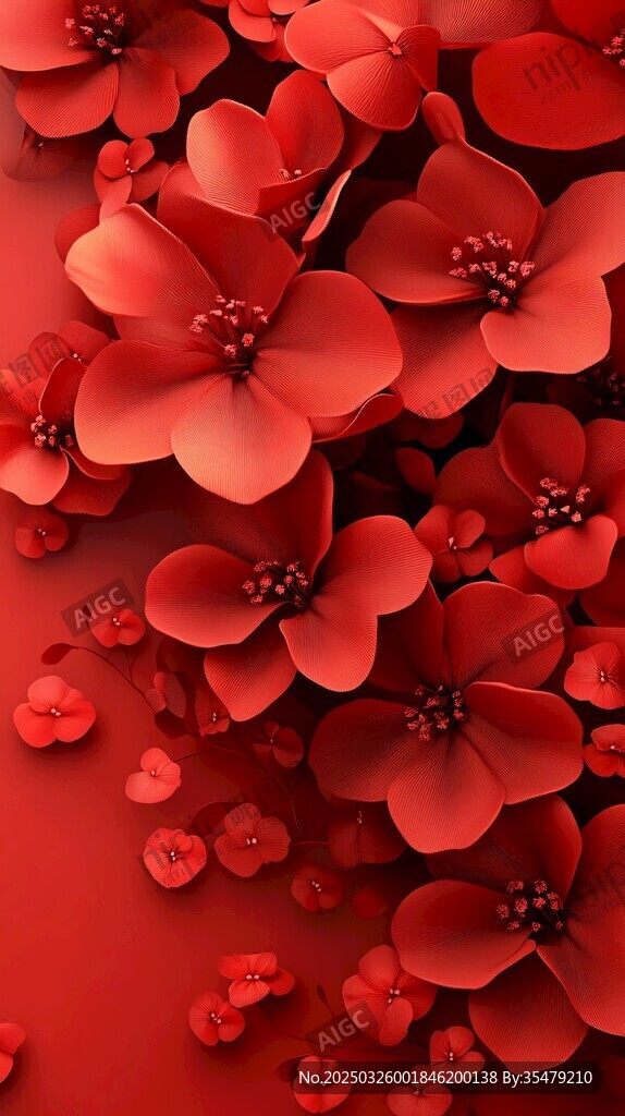熱烈紅花朵朵綻放
