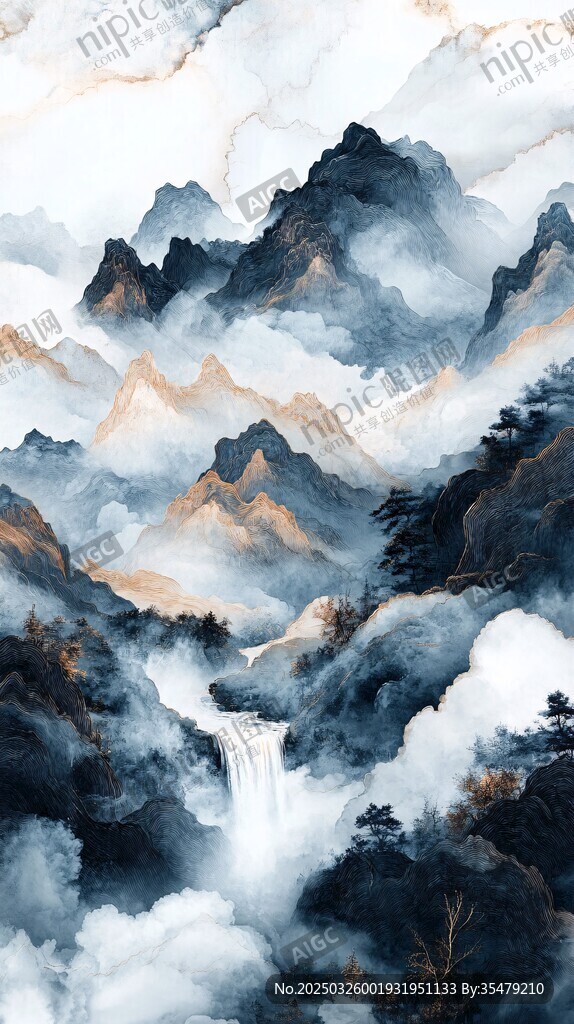 水墨山水間 云霧繞峰林