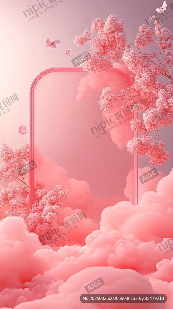 夢幻粉色云端拱門花卉景