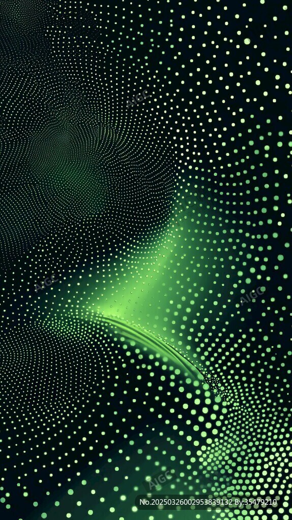 夢幻綠點抽象科技背景圖