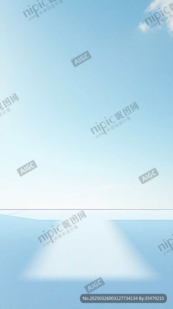 夢幻藍色海洋天空背景