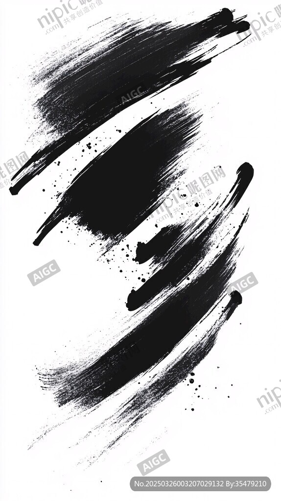 黑色墨痕筆觸紋理背景圖