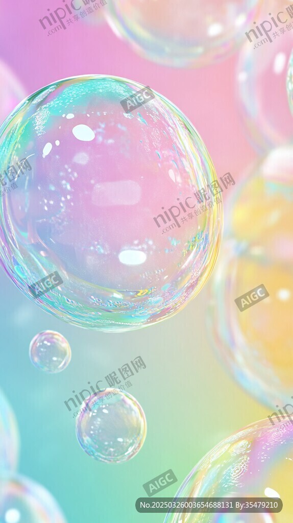 夢幻彩色泡泡特寫