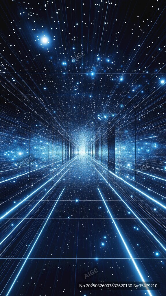 未來科技感的星空通道