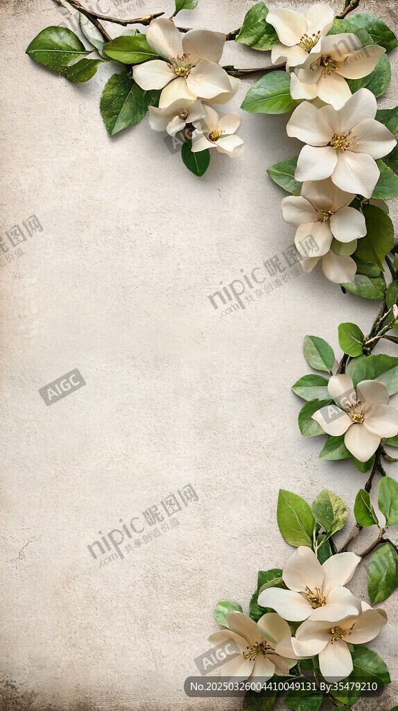 復(fù)古風(fēng)花卉裝飾邊框背景