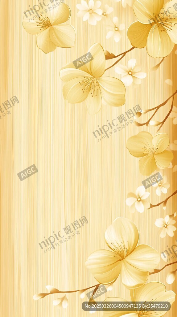 金色花卉背景圖