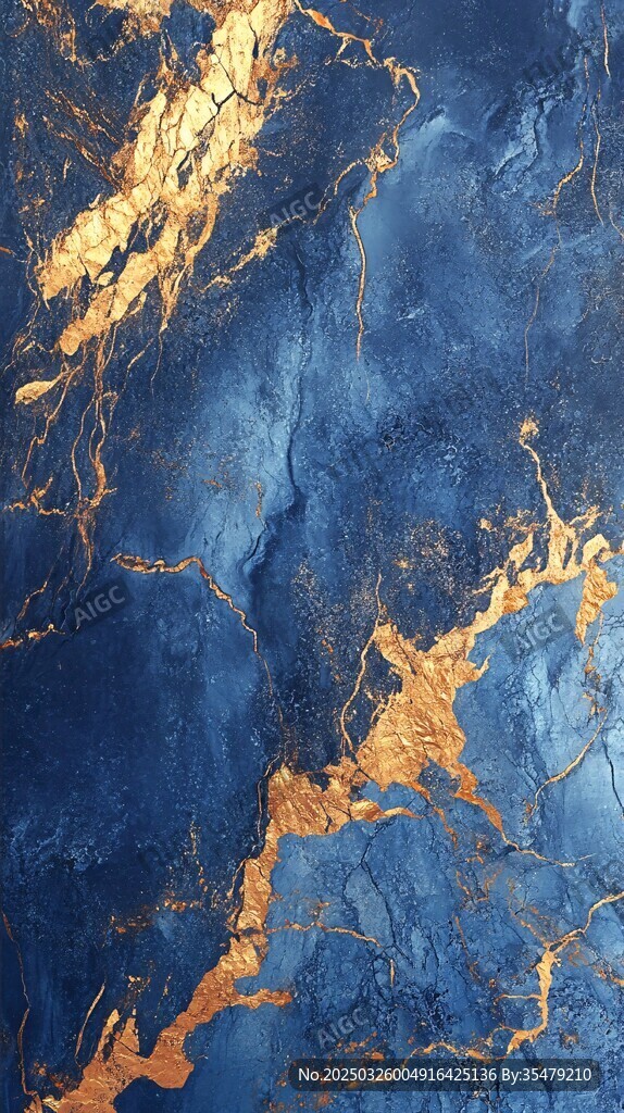 藍(lán)金大理石紋理背景圖