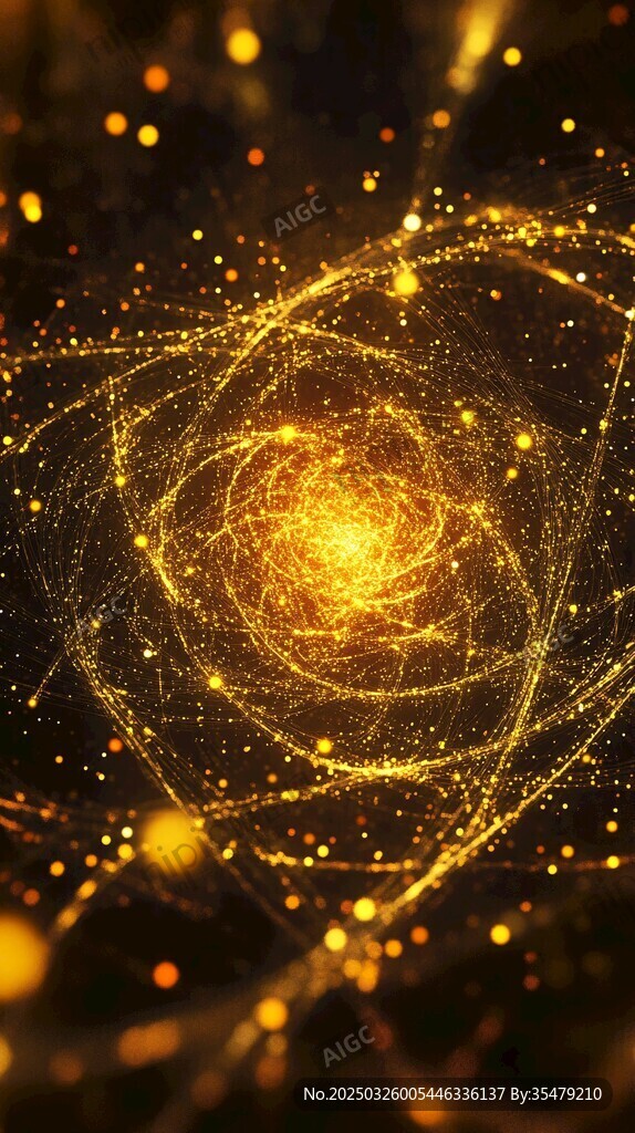 金色璀璨星云粒子特效圖