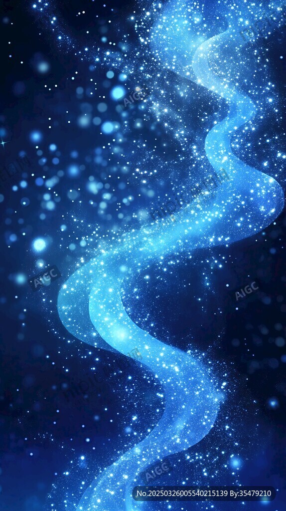夢幻藍色星空流動光帶
