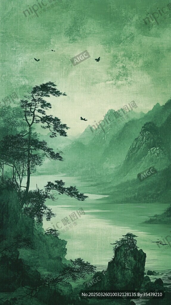 水墨山水間的自然之景
