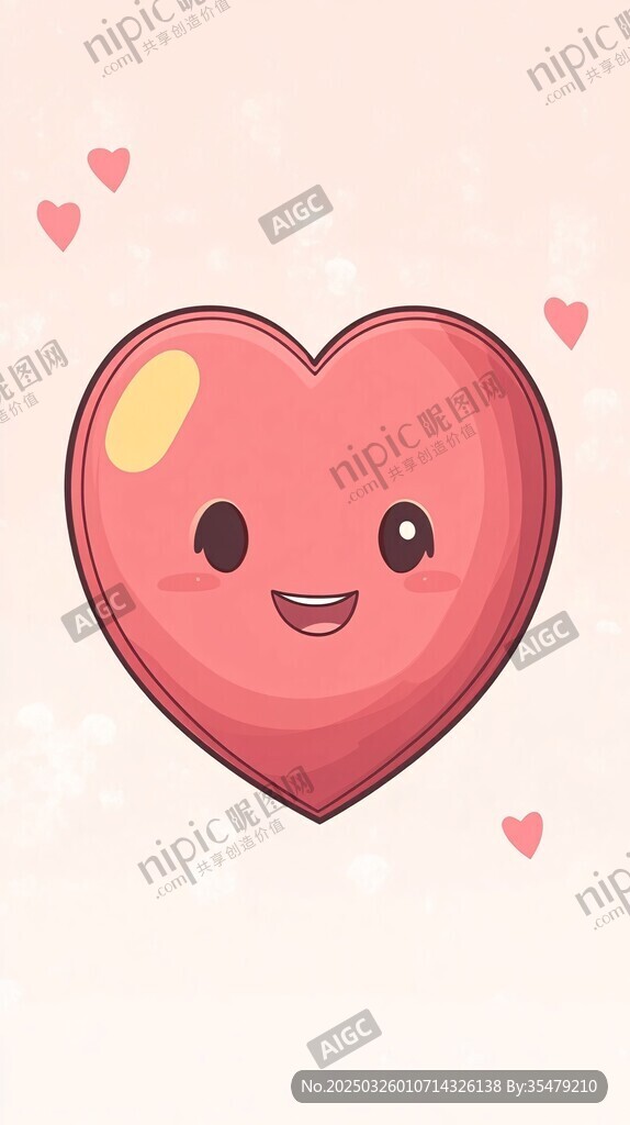 可愛紅心表情插畫