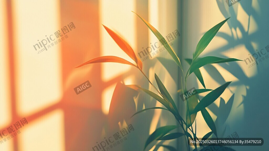 陽光下的翠綠植物