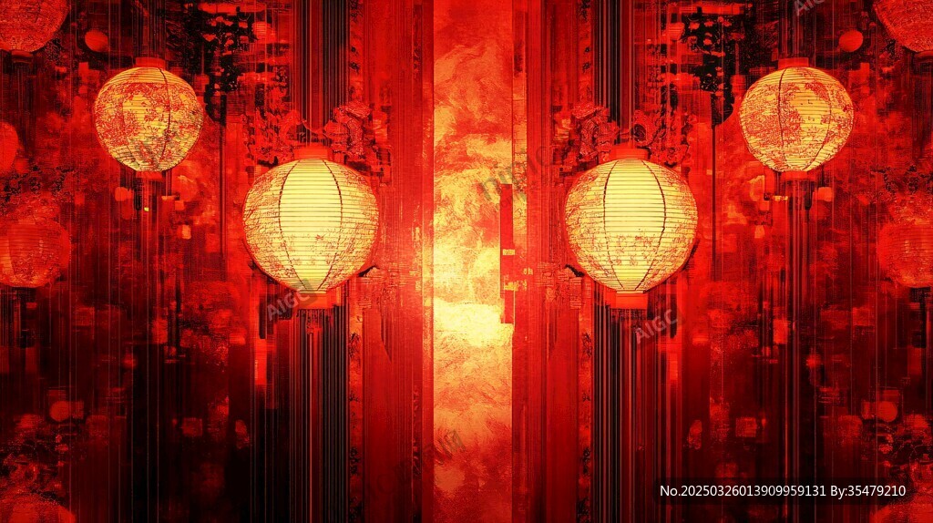 中式紅燈籠營造喜慶氛圍