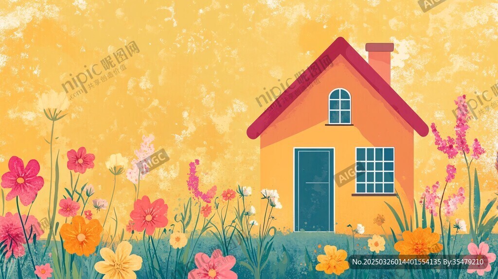 溫馨花畔小屋