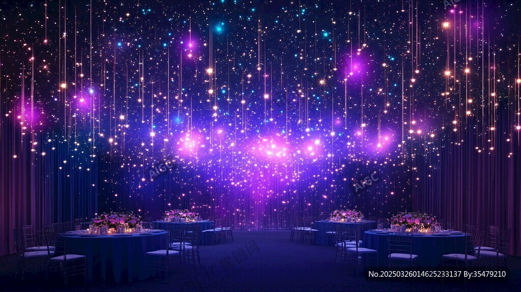 夢幻星空主題浪漫宴會場景