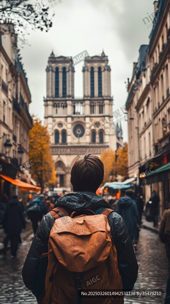 旅人漫步巴黎街頭賞美景
