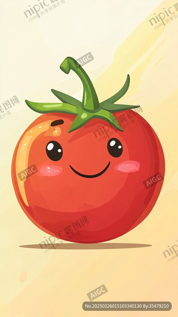 可愛(ài)微笑番茄插畫(huà)