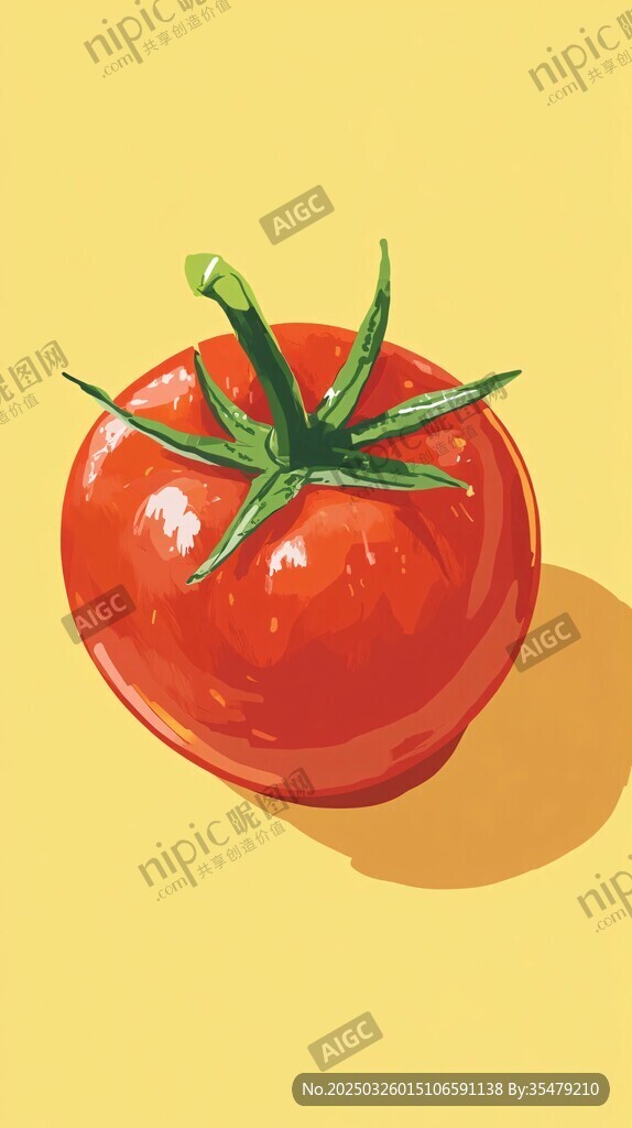 鮮紅番茄插畫 色澤誘人