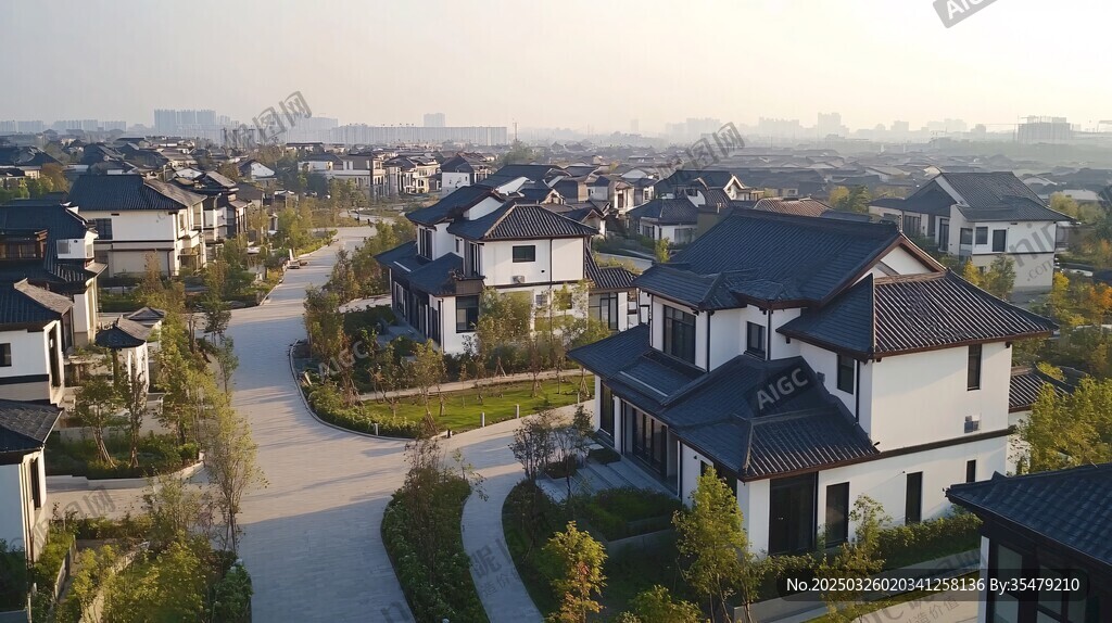 中式別墅群的優(yōu)雅住宅區(qū)