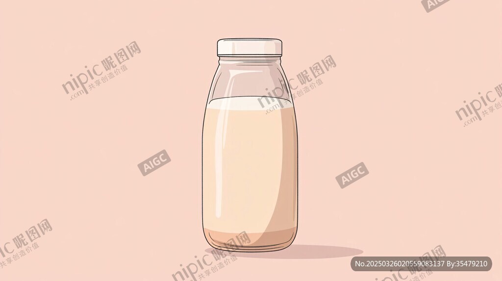 玻璃瓶中的美味牛奶