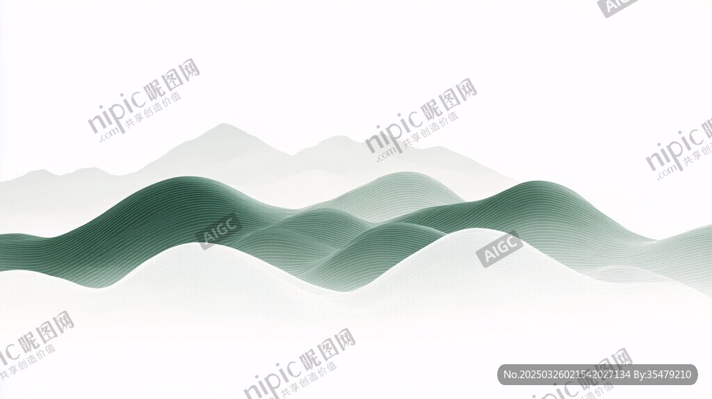水墨群山 淡雅意境畫面