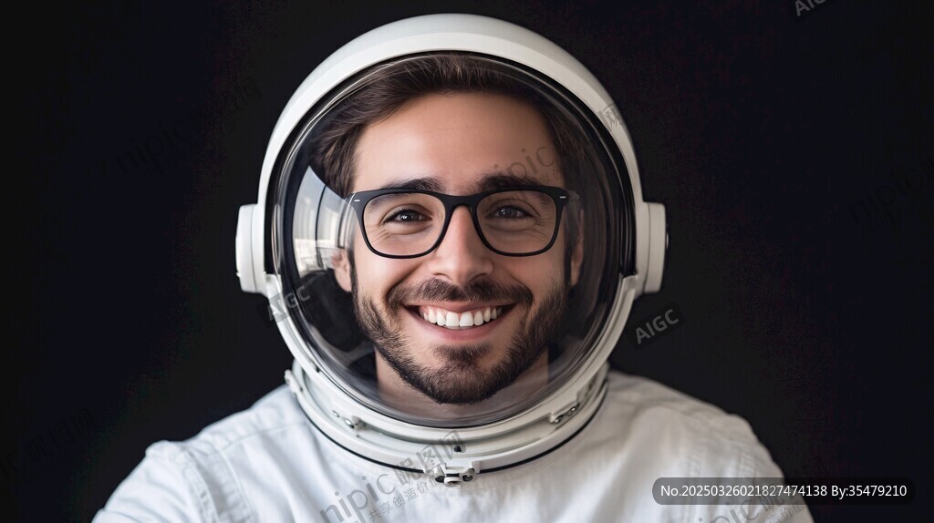 微笑的年輕宇航員