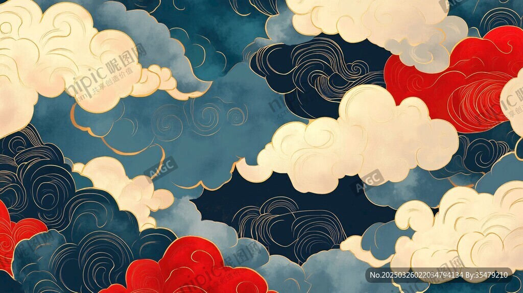 中式云紋圖案 古韻滿滿