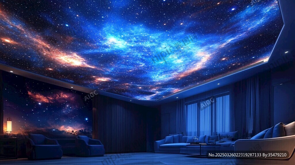 夢(mèng)幻星空主題的室內(nèi)空間