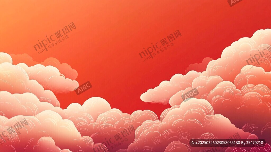紅色云海背景圖